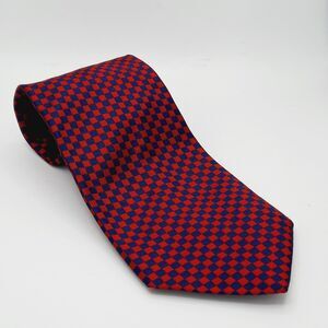 Vintage Bert Pulitzer Collectors Edition Silk Necktie Red Blue Check Squares USA